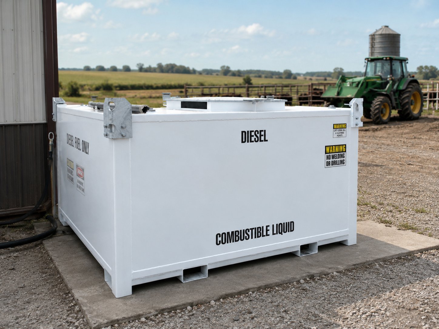 Aboveground fuel storage tank sited to Oregon Fire Code setback requirements at a commercial facility